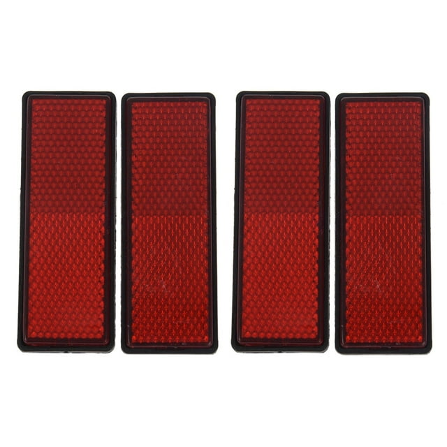 4X Réflecteurs Rouges Rectangulaires Universels pour Motos ATV Vélos Tout-Terrain, 4 Pcs Feuille Réfléchissante (avec Vis de Montage à l'Arrière pour une installation Facile), Rouge