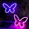 thumbnail image 1 of Letreros LED de neón con forma de mariposa Riakrum, decoración navideña, 2 unidades, 1 of 7