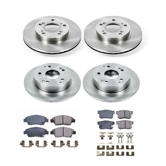 Ultimate Brakes Front and Rear Ceramic Brake Pad and Rotor Kit with Hardware WM81468