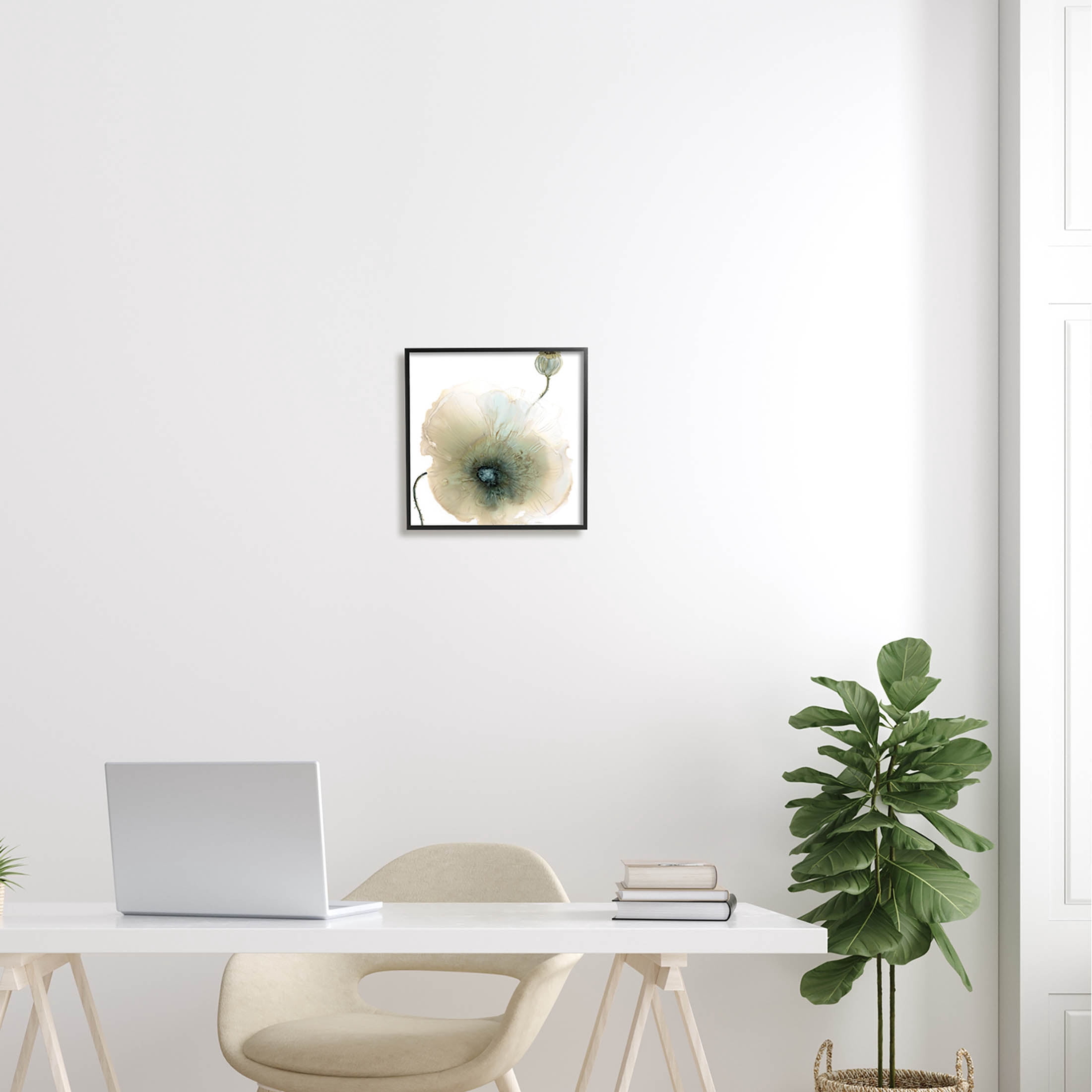 Stupell Industries Modern Poppy Flower Blossom Composition Graphic Art Black Framed Art Print Wall Art, Design by Carol Robinson