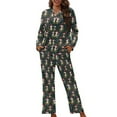 thumbnail image 4 of FOR U DESIGNS Christmas Cow Womens Pajama Sets Long Sleeve Sleepwear Button Down Shirt 2 Piece Size L Xmas Nightwear Soft Pj Lounge Set Womens Button Front Jogger, 4 of 7