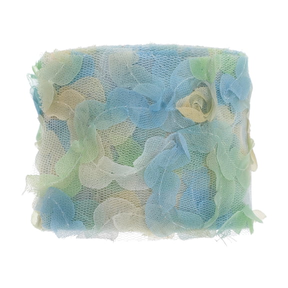 Supvox Floral Gauze Ribbon Lightweight Green Polyester Silk for Hairpin Making