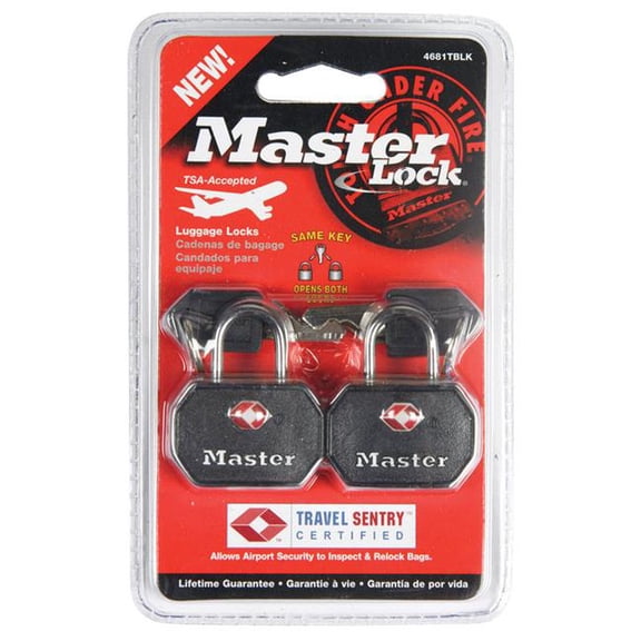 TSA-Accepted Luggage Lock - Black - Pack of 2