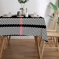 thumbnail image 4 of Red Black And White Tartan Plaid Rectangular Tablecloth 60"x120" with Lace Edge, Washable Durable Table Cover for Dining, Indoor Outdoor Home Restaurant Decor, 4 of 5