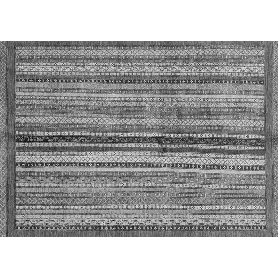 Ahgly Company Indoor Rectangle Abstract Gray Modern Area Rugs, 2' x 5'