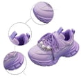 thumbnail image 4 of Dakaela 1-7 Years Toddler Sneakers for Girls Boys Pearl Sparkly Chunky Running Tennis Shoes Platform Lace up Walking Outdoor Footwear Purple, 4 of 5