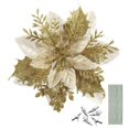 thumbnail image 1 of 12 piezas de decoración navideña con purpurina, flores artificiales de Pascua, adornos para árbol de Navidad, para fiesta de Navidad., 1 of 4
