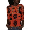 thumbnail image 2 of Otoño 3/4 Manga Tops para las Mujeres 2025 Impreso V-Cuello Casual Blusa, Blusas de Manga Corta para las Mujeres Vestido Casual No Incluido, 2 of 9