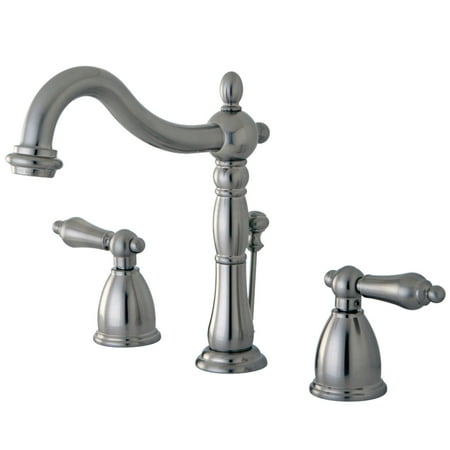 Catalina Brushed Brass Kingston Brass KB1978AL Heritage 8-Inch Widespread Lavatory Faucet with Retail Pop-Up, Brushed Nickel ()