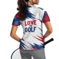 thumbnail image 2 of COEQINE Short Sleeve Golf Shirts for Women Lightweight Quick Dry Fit Tennis Activewear Moisture Wicking LOVE TO GOLF Print Polo Shirts Workout 1/4 Zip Golf Tops, M, 2 of 7