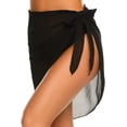 thumbnail image 4 of Mujeres Short Sarongs Beach Wrap Sheer Bikini Wraps Gasa Cover Ups para trajes de baño Xemadio WRMH-939-3, 4 of 7