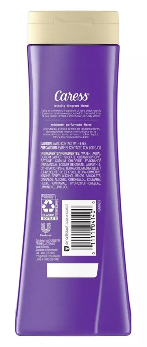 Caress Body Wash for Women, Black Orchid and Patchouli Oil, 20 oz - 3 Pack