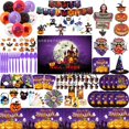 thumbnail image 2 of Vajilla desechable para decoración de fiesta de Halloween, plato de papel, taza, bolsa de dulces, pegatinas de tatuaje, juguetes para el hogar, suministros de decoración de Halloween, 2 of 4