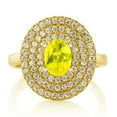 thumbnail image 2 of Gem Stone King 1.77 Ct 7x5mm Oval Canary Mystic Topaz 18K Yellow Gold Plated Silver Ring (Size 8), 2 of 2