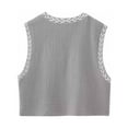 thumbnail image 3 of CHOK Femmes Vintage Brodé Gilet Tops Lin Recadré Sans Manches Cardigans Floral Gilets, 3 of 3