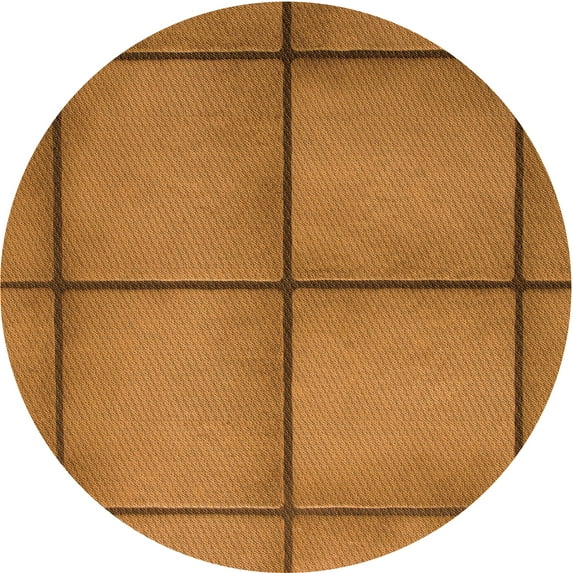 Ahgly Company Indoor Round Patterned Mahogany Brown Area Rugs, 5' Round
