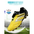 thumbnail image 6 of Ritualay Boys Nonslip Lace Up Sneakers School Breathable Football Shoes Gym Lightweight Flat Soccer Cleats Yellow Long Nail 35, 6 of 9