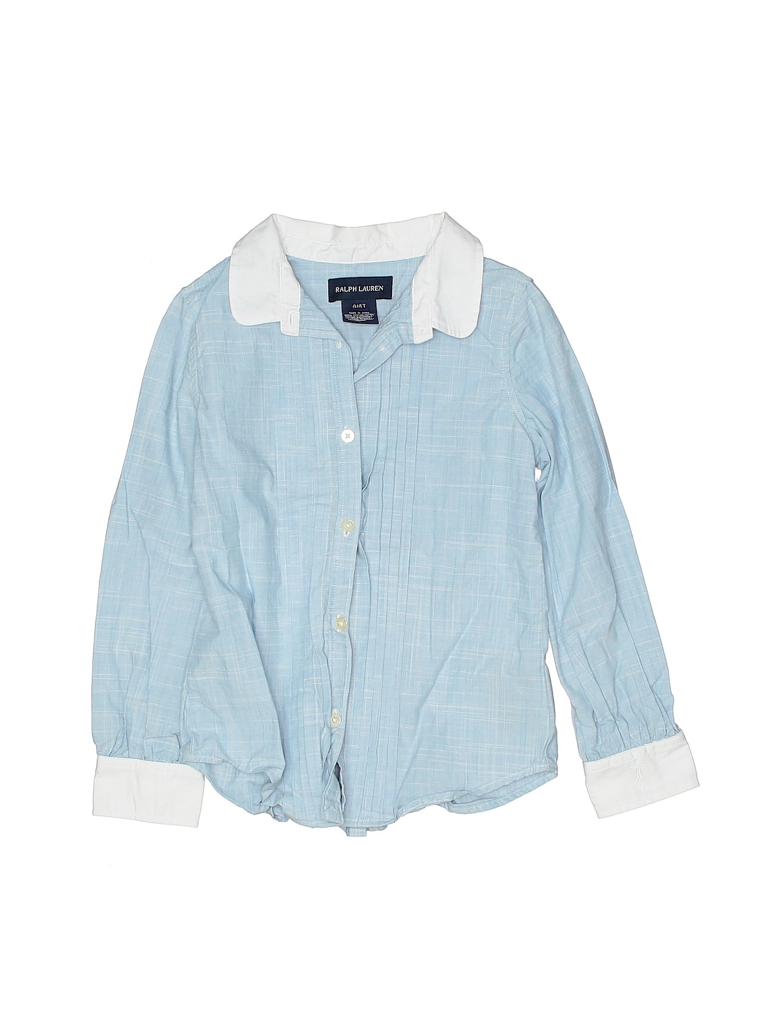 Ralph Lauren - Pre-Owned Ralph Lauren Girl's Size 4T Long Sleeve Button-Down Shirt - Walmart.com 