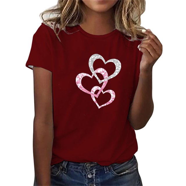 Blusas de Manga Corta para Mujeres Cuello Redondo Sencillo Casual Ajuste Regular, Top de Algodón de Imitación de Moda para el Hogar Y Diario