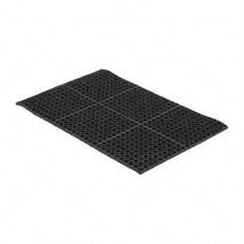 PRO-SAFE 3' Long x 2' Wide, Dry/Wet Environment, Anti-Fatigue Matting Black, SBR Rubber with Rubber Base