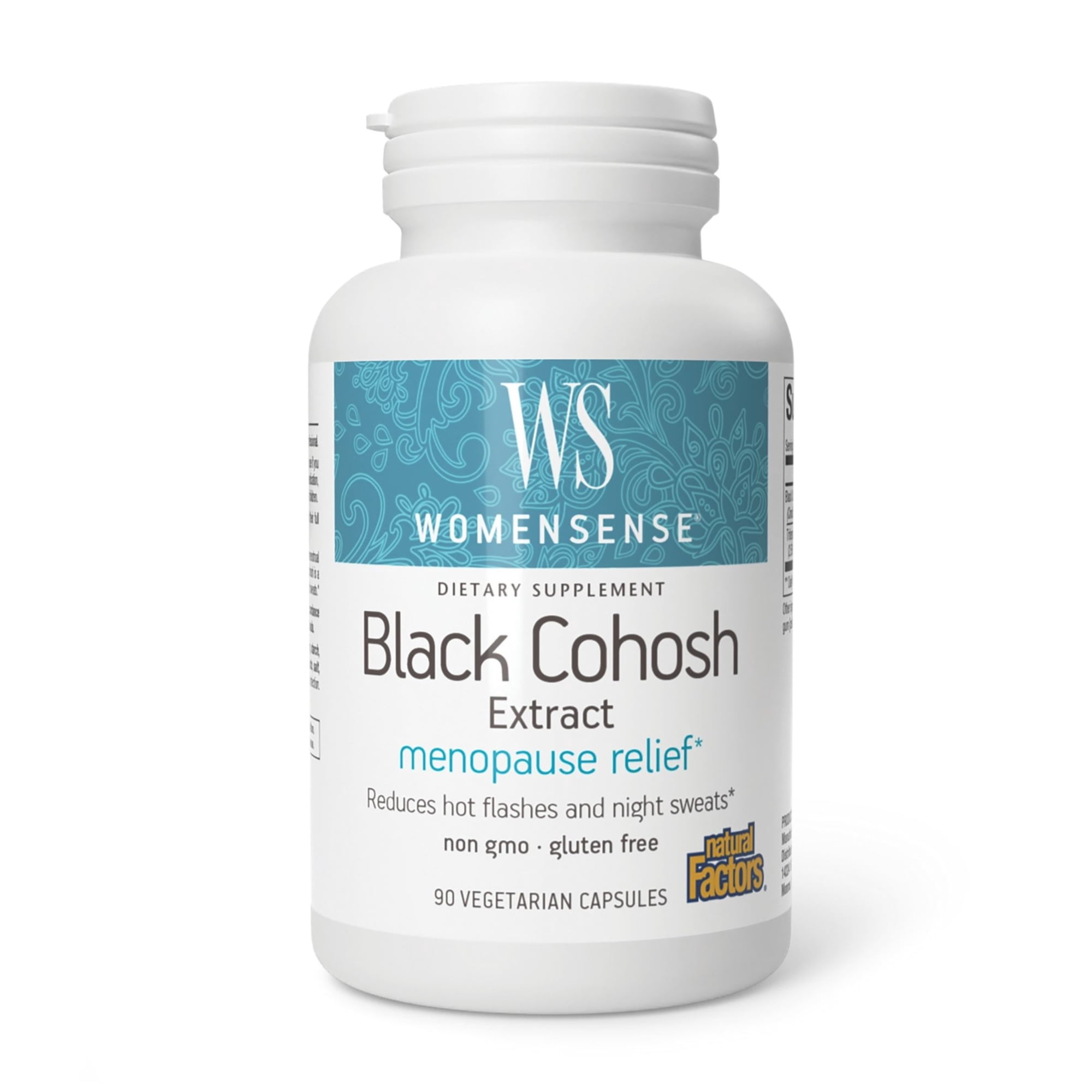Natural Factors WomenSense Women's Black Cohosh Extract 40mg, Menopausal Symptom Support, 90 Vegetarian Capsules