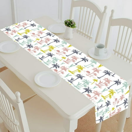 

ABPHQTO Palm Trees Table Runner Placemat Tablecloth For Home Decor 14x72 Inch