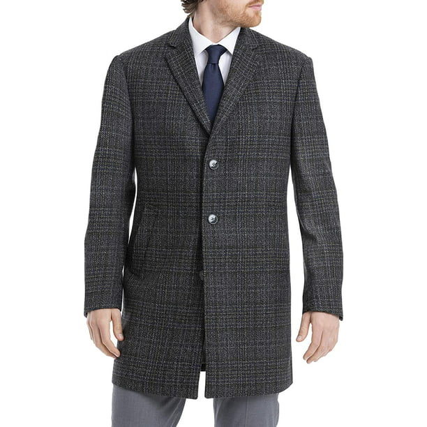 Calvin Klein Men's Slim Fit Wool Blend Overcoat Jacket Coat – Gray, 52T -  