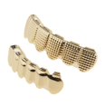 thumbnail image 1 of KLKCMS 18K Gold Plated Mouth Top Bottom Hip Hop Custom Teeth Fang Caps Lower, 1 of 9