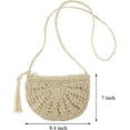 thumbnail image 2 of CHOK Summer Beach Straw Bag for Women Small Crossbody Top Handle Shoulder Handbag Mini Handwoven Rattan Clutch Purse (Khaki-2), 2 of 6