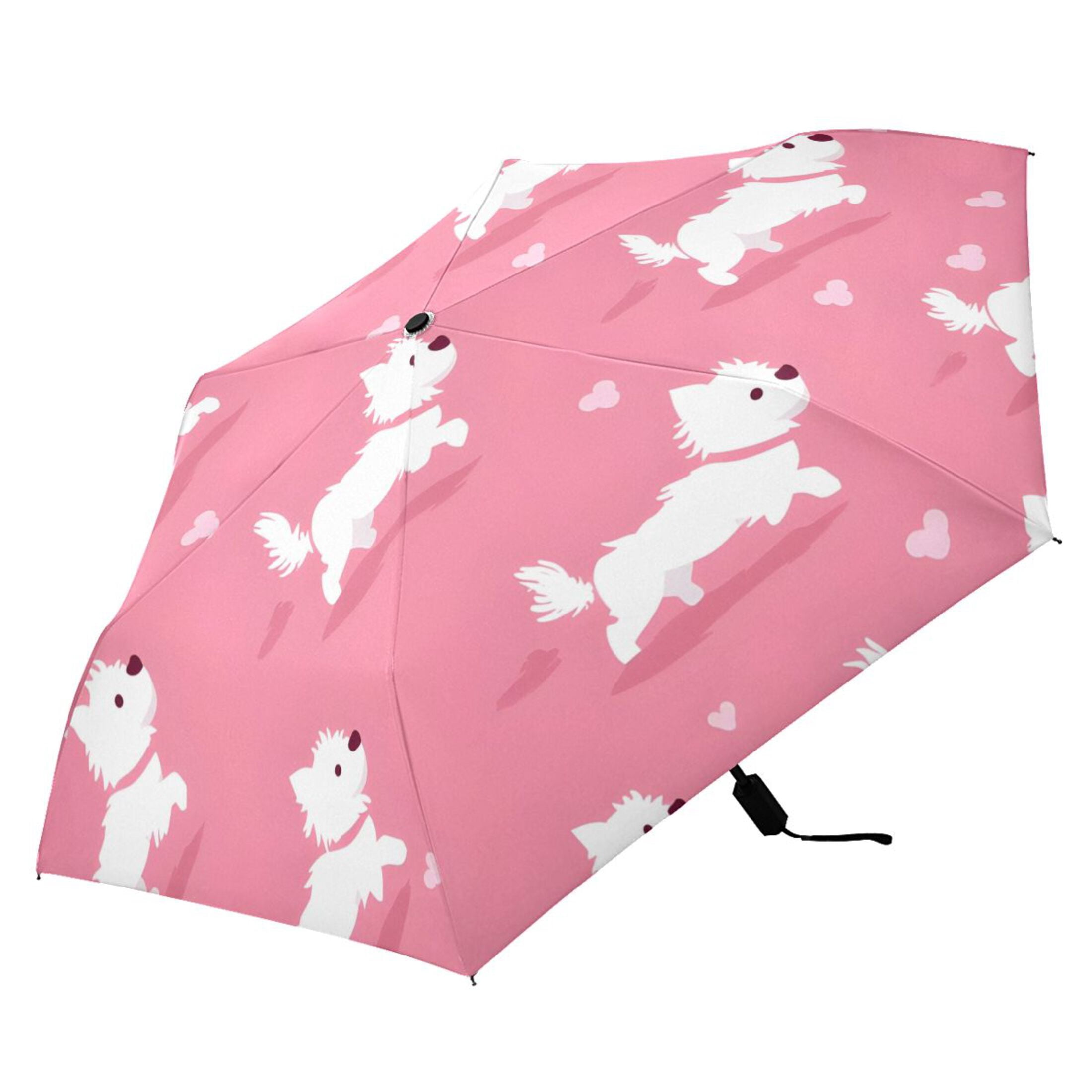ALAZA Cute Dogs UPF 50+ Compact Folding Umbrella for Rain Travel Umbrella Packable
