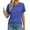 Blue, variant on Rosvigor Blouses for Women Short Sleeve Shirts Casual Dressy Summer Tops with Pleats