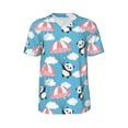 thumbnail image 2 of Gaeub Panda Flying in the Sky Men's Basketball Short Sleeves, Beach Vacation T-Shirt, Fitness Short-Sleeve, Printed Pattern with Buttons - X-Large, 2 of 9