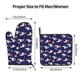 thumbnail image 3 of Xecao Lama in Space Pattern Oven Mitts and Pot Holders Sets Heat Resistant Silicone Oven Mittens Extra Thicken Long Kitchen Cotton Oven Glove for Cooking, 3 of 7
