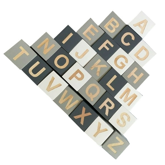 OULII 26Pcs Wooden Letters Block Multi Colored Home Decoration for Birthday Party