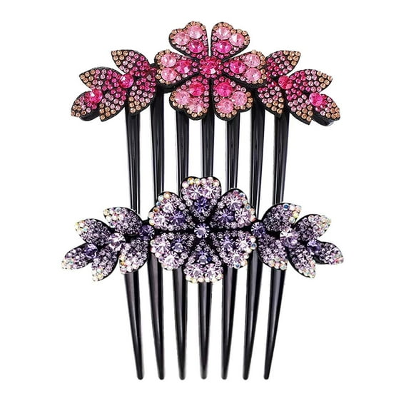 MEIBUTYUP 2Pcs Decorative Hair Side Comb Flower Hair Styling for Women Birthday