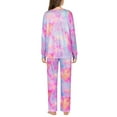 Womens Plus Size Pj Set 2 Piece Long Sleeve Pajamas Tops with Long