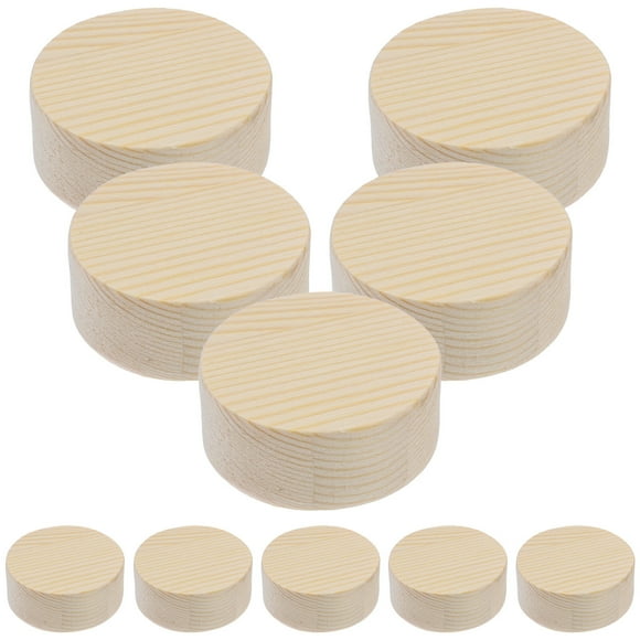 EeaseMX 10 piezas de rodajas de madera para pintar a mano, fichas redondas de madera, decoraciones artesanales hechas a mano para niños y niñas (5 x 2 cm)