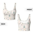 thumbnail image 5 of Haiem Rabbit Forest Pattern Womens Sports Bra - U Neck Padded Low Impact Yoga Bra Workout Crop Top Gym Moisture-Wicking Workout Vest -XX-Large, 5 of 9