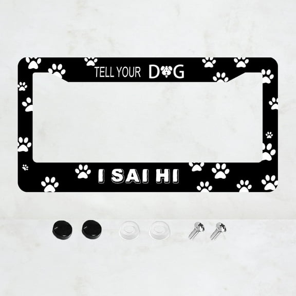 Dog License Plate Frame Cover Universal US Car Plate Holder Tag Accessories Decor for Women Man 1 Pack with Screw 12.3 x 6.3 Inch