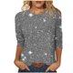 thumbnail image 2 of Tejiojio Women's Sequin Top Round Neck 3/4 Sleeves Sparkly Casual Party Blouse S-2XL, 2 of 5