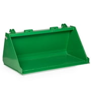 Titan Attachments 4FT Dirt Bucket Attachment Fits John Deere Hook And Pin Tractors, Low Profile Bucket For Dirt, Debris, Material Loading with Reinforced Gussets