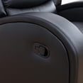 thumbnail image 2 of Manual Black Faux Synthetic Leather Loveseat Living Room 2 seats Loveseat, 2 of 5