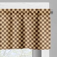 thumbnail image 3 of Ambesonne Checkered Valance Pack of 2, Checkerboard Wooden, 54"X12", Brown Pale Brown, 3 of 5