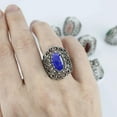 thumbnail image 2 of Filigree Art Lapis Lazuli Gemstone Lace Detailed Women Silver Statement Ring, 2 of 6