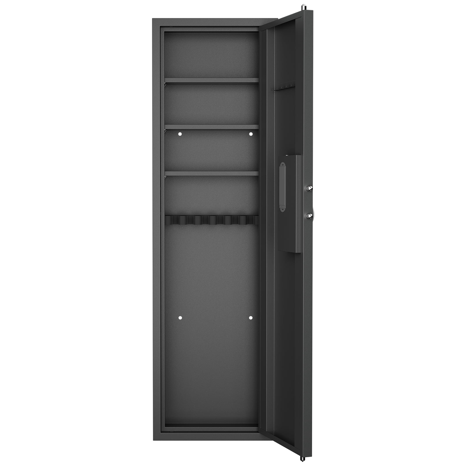 53" Passwod Touch Panel In-Wall Safe,Hidden Wall Gun Safe for Rifles with Adjustable Shelves,Assembled Storage Multifunctional Wall Safe for Firearm and Valuables (Black-Digital) 41203