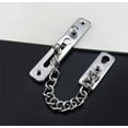 thumbnail image 7 of Stainless Steel Chain Door Lock，Heavy Duty Inside Door Latch Guard Keyless Door Lock Add Extra Security with Spring Anti-Theft Press Lock Door Hardware for Home Security (Silver), 7 of 7