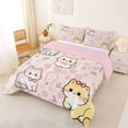 thumbnail image 2 of Homewish Lovely Cat Animals Full Size Comforter Sets,Cute Floral Bowknot Bedding Comforter Set,Pink,Pink Reversible,3 Pieces,1 Comforter and 2 Pillowcases, 2 of 7