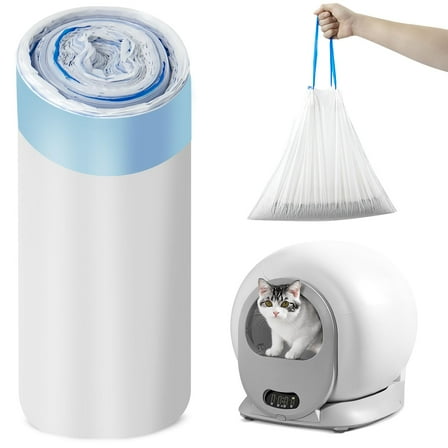 15 Count Extra Large Cat Litter Box Liners, Litter Waste Receptacles for Self-Cleaning Boxes (20 x 18 Inches)