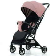 Yabanana Baby Stroller, Foldable Lightweight Baby Stroller Travel Pushchair for 0-5 years old babies. Pink