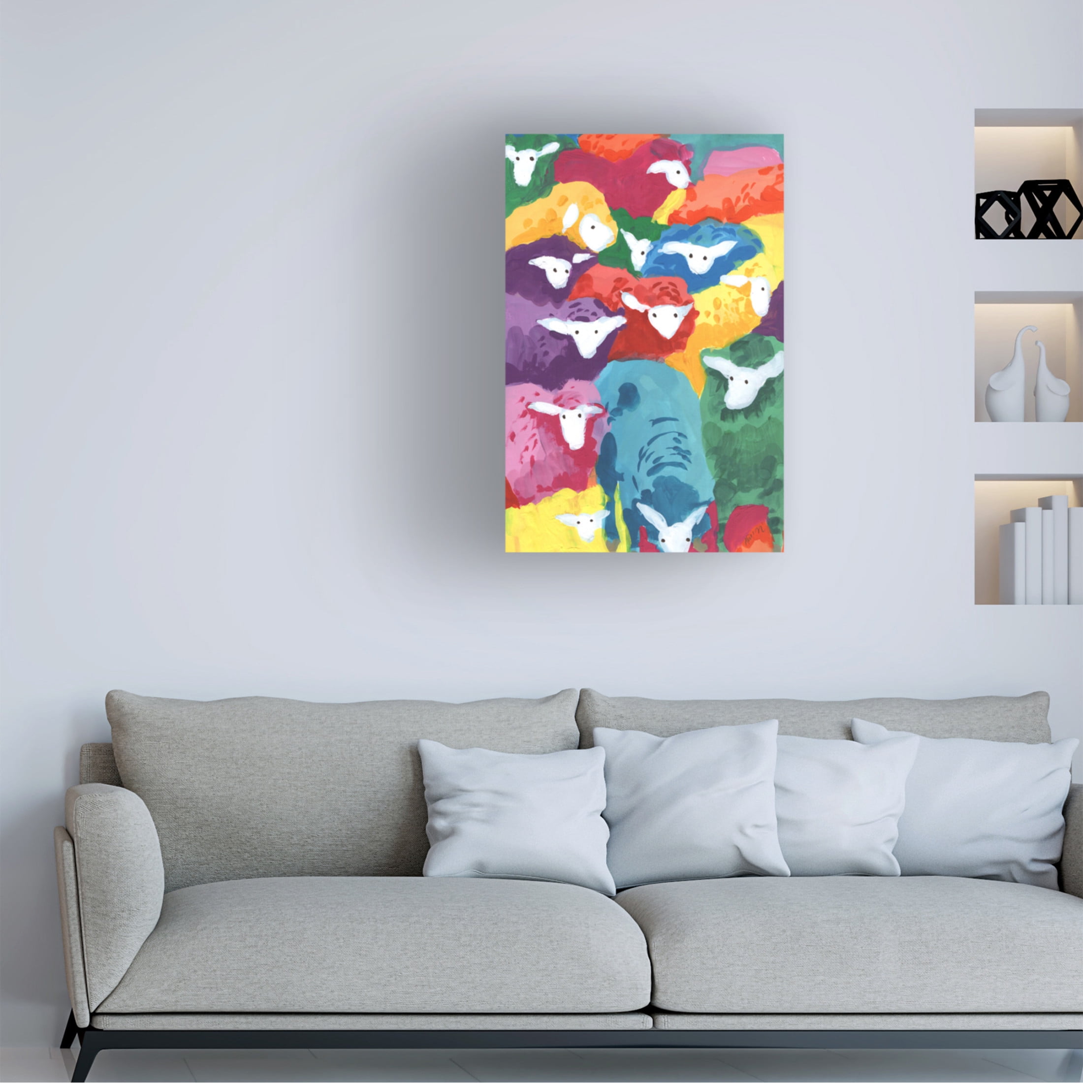 Trademark Fine Art Ania Zwara Colorful Sheep Cocktail Canvas Wall Art